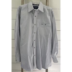 Wrangler Classic Men's White Stripe Button Front Shirt Long Sleeve Western XL